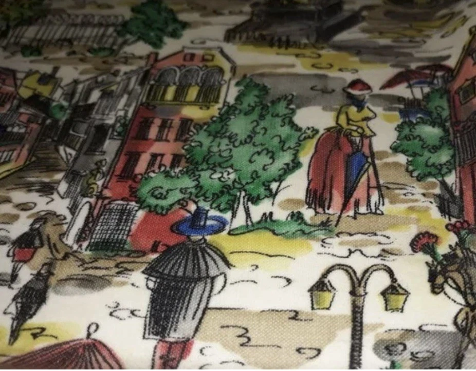 Bandeja para servir melamina vintage años 60 - escena urbana europea Foto 2 de 3