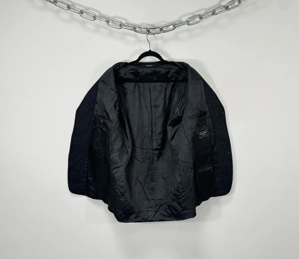 Vintage Yves Saint Laurent Men’s 3-Buttons Gray Wool Alpaca Blazer Jacket 52 - Image 2 of 4