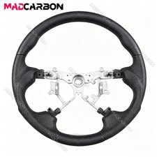 For Toyota Tacoma Full Leather Round Steering Wheel Black Stitching 2005-2011
