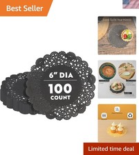 Versatile 100 Count Black Lace Doilies - Ideal for Birthdays and Anniversaries