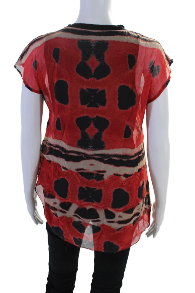 Blusa multicolor sin mangas cuello redondo para mujer Diane Von Furstenberg talla S Foto 3 de 4