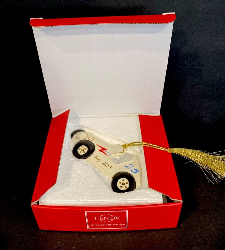 Lenox Porcelain VTG “Speedy Race Car #25 Christmas Ornament 2x4.5” 2015 China
