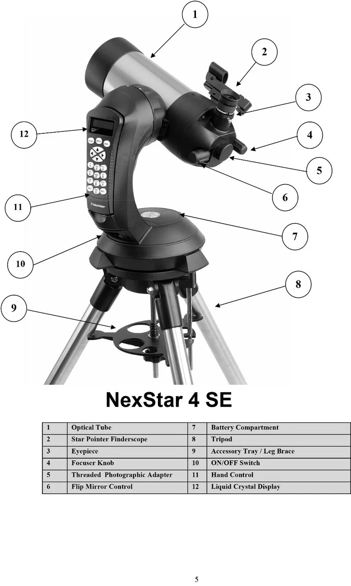 Celestron NexStar 4SE Telescope OWNER S INSTRUCTION MANUAL eBay