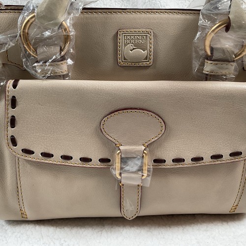 Dooney & Bourke Florentine Leather Medium Pocket Satchel Oyster Cream See Photos - Picture 11 of 24