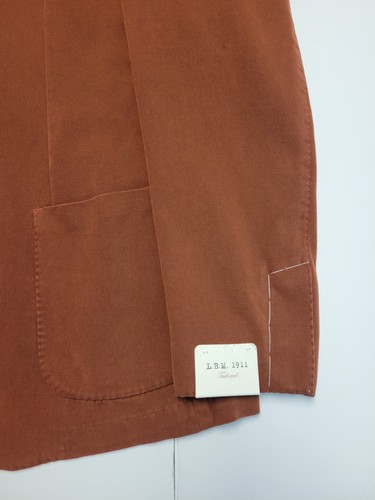 New LBM 1911 Cotton CASHMERE Tailored Blazer Sport Coat 46 EU 56 Burnt Orange - Picture 6 of 9