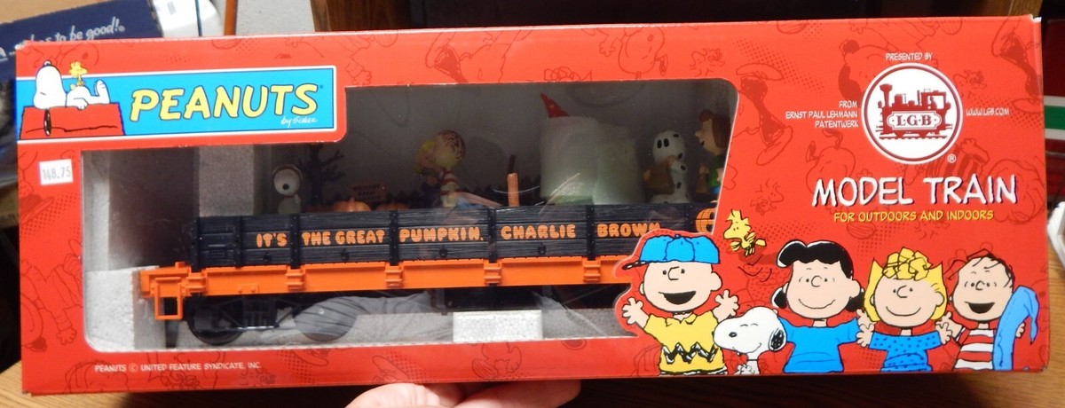 LGB 44610 PEANUTS GREAT PUMPKIN CHARLIE BROWN FLAT CAR W LGB 44610 PEANUTS GREAT PUMPKIN CHARLIE BROWN FLAT CAR W