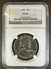 1957 FRANKLIN Half Dollar * NGC PF66 * UNCIRCULATED PROOF * Brown Label "TONED"