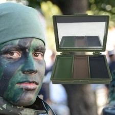 3Color Camouflage Face Paint with Case MirroOutdoor Woodland Body Face Disguised
