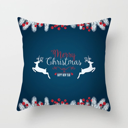 NEW 18'' Christmas Xmas Cushion Cover Pillow Case Room Sofa Home Decoration UK - Picture 19 of 59