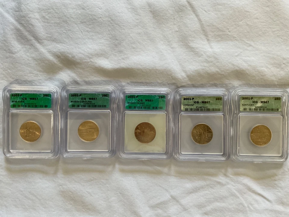 Year 2001 United States mint state quarters a lot of 10 graded by NGC & ICG - Image 2 of 3