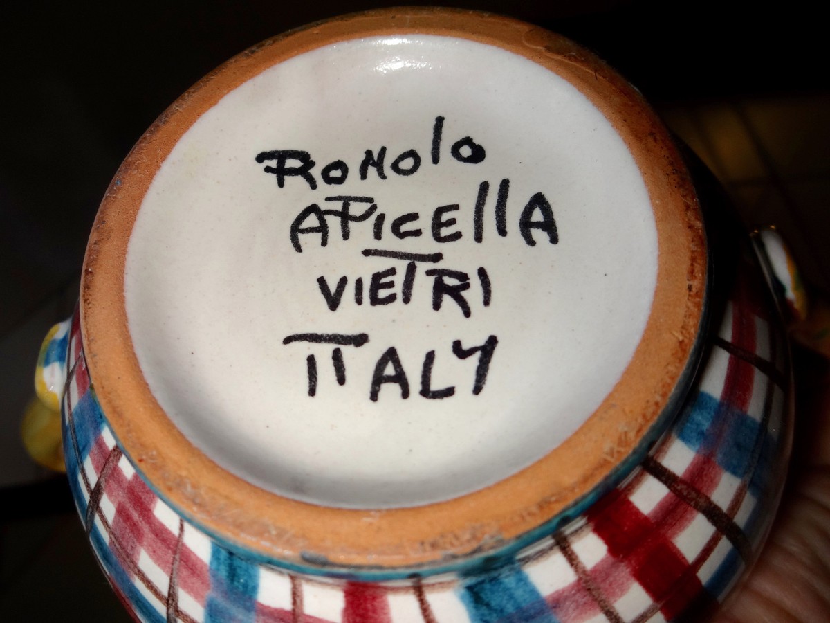 Romolo Apicella Vietri Italy 陶器皿 イタリア製 Romolo Apicella Vietri Italian Pottery Italy Peasant Lady Kerchief