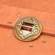 5X Heavy Western Brass Plated Saddles Tack Leathercraft Slotted Conchos 1-1/4"