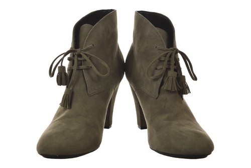 Me Too Odelia Womens Shoes Size 9.5 Gray Taupe Ankle Boots Suede Heels - Picture 3 of 6