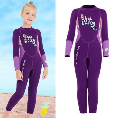 Kids 2.5mm Neoprene Wetsuit Set - Long Sleeve Top & Leggings For Boys & Girls, Cold Water Swimming, Surfing, Diving