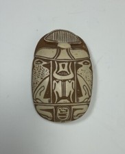 Ancient Egyptian Glazed Carved Resin Scarab Seal Dtatue