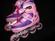 Inline Skates Adjustable Pink Purple Roller Blades Skates for Girls 13 C-3Y New