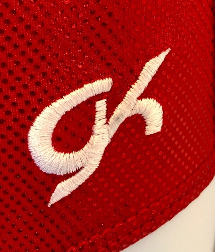 GK RED SHIMMER CHILD MEDIUM TECHMESH WHITE TRIM GYMNASTICS DANCE TANK LEOTARD CM - Picture 6 of 10