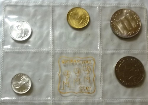 1972 SAN MARINO - FIRST OFFICIAL BU MINT SET (8) w/ SILVER 500 LIRE - SEALED - Picture 9 of 11
