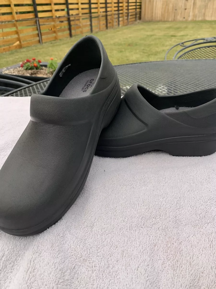 Crocs Neria Pro II Dual Comfort Clog Shoes Women’s Size 7 Black 205384 Read