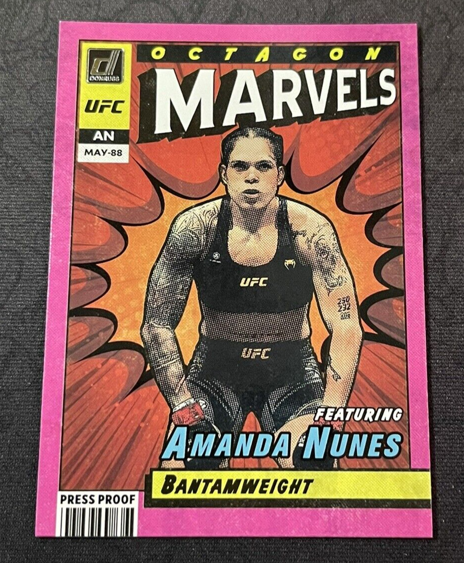 2022 Donruss UFC Octagon Marvels Press Proof Pink Amanda Nunes #7