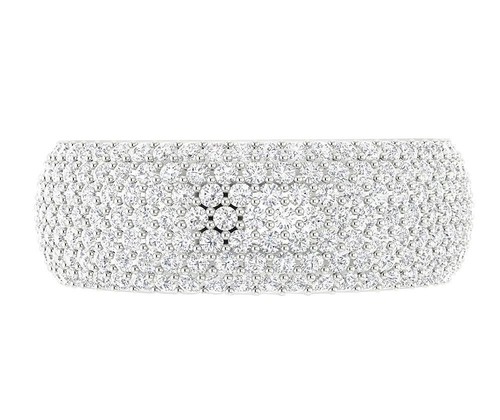 I1 G 3.50 Ct Round Diamond Eternity Wedding Ring 14K White Gold Appraisal 8.10MM - Picture 6 of 7