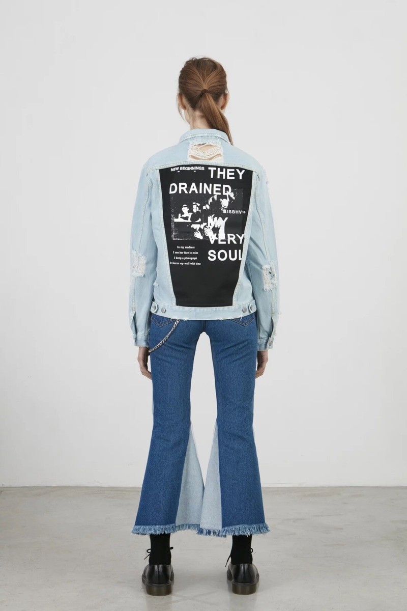 MISBHV “They Drained My Very Soul” Oversized Denim Jacket (Bella