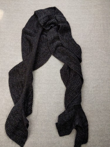 Anthropologie Abigail scarf Womens Ruffle Knit Long Soft Cable Gray $68 - Picture 5 of 8