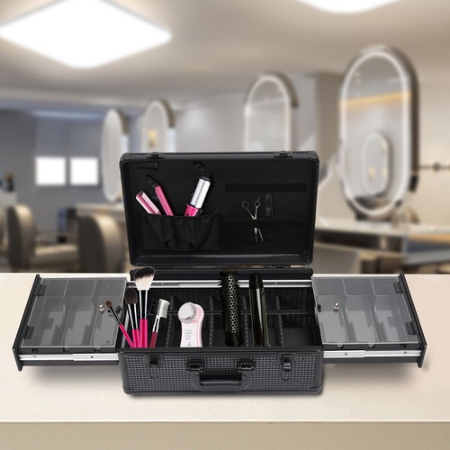 Protable Barber Carrying Case for Clippers Trimmers Scissors Tool Box W/2Keys US
