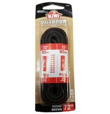 KIWI Shoe Laces Outdoor Round Brown 72 Inches - 1 Pair - Pack of 3