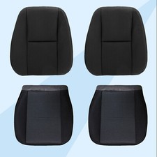 For Chevy Silverado 1500 2500hd 3500hd 2007-14 Top Bottom Cloth Seat Cover Black