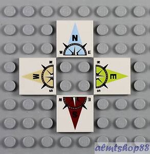 Lego 4 Pz Bussola Tile Bianco 2x2 Nord Sud Ovest Est Decorato Stampa Citta Ebay