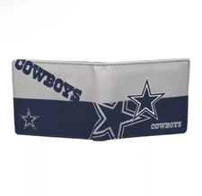 NFL Dallas Cowboys Men's Printed Logo Leather Bi-Fold Wallet