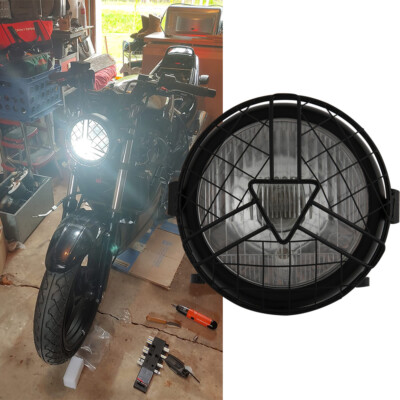 6.5'' Motorcycle Headlight Halogen For Harley Kawasaki Honda Cafe Racer Bobber A