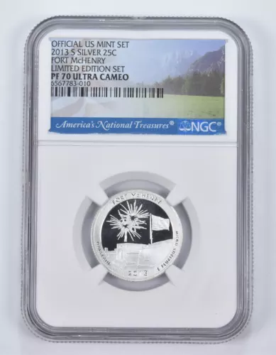 2013-S Silver PF70 ANT Fort McHenry Quarter Limited Edition NGC