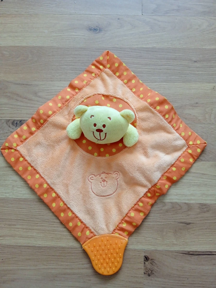 TOYS R US Orange Bear Baby Comforter Blankie Teething And Hug Toy