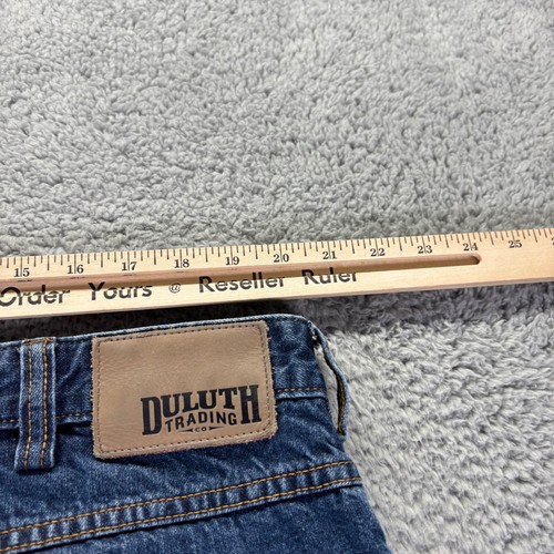 Duluth Trading Jeans Mens 40x30 Blue Medium Wash Cotton Straight Fit Workwear - Picture 6 of 9