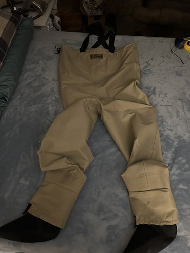 CABELAS DRY PLUS MENS MS WAIST AND CHEST WADERS NEOPRENE FOOT SUSPENDERS - Picture 4 of 15