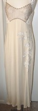 Women's Maxi Dress Beige Taupe Krista Lee Gypsy Chic Embroidery Beads Rayon NEW