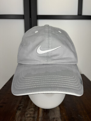 Nike Golf Hat Cap Strap Back Adult One Size Gray Swoosh Cotton
