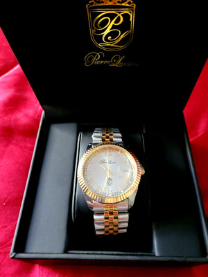  GIFT SET! GORGEOUS Pierre Lucerne Swiss Jubilee President Date Just Mens Watch