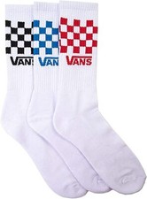 3 QTY CHECKERED RED/BLUE/BLACK VANS OFF THE WALL CREW SOCKS ALL SIZES