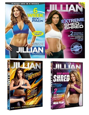 Jillian Michaels Collection 6 Week Six Pack/One Week Shred/Extreme Shed/Yoga Inf