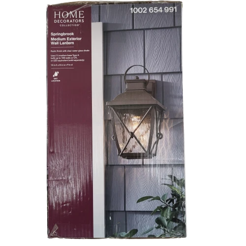 Home Decorators Springbrook Medium Exterior Wall Lantern Rustic 1002654991 NIB