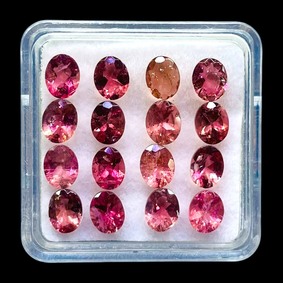 16 Stück Natürlich Rubellit Rosa Turmalin 5x4mm Oval Schnitt Locker Edelsteine - Bild 3 von 4