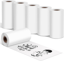 6 Rolls Thermal Paper 57x30mm Mini Printer Sticker Self Adhesive Label
