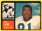 1962 TOPPS  DICK LANE  #60 VGEX/EX litely rounded tips-no creases-clean  LIONS