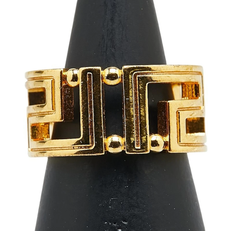 Anillo Versace Greca #11 chapado en oro para mujer Versace Foto 2 de 4
