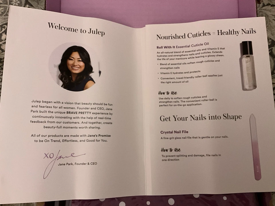 Новый редкий JULEP 6-шт лак для ногтей набор включает кутикулы масло пилочка для ногтей и сумка - Изображение 4 из 4