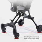 Baby Stroller 4 Wheels Rear Double Brake Adjust Height Foldable Infant Pushc HOT