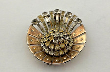 Crown Trifari STERLING SILVER Rhinestones Fur Clip AS-IS Please Read